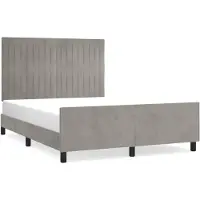 vidaXL Bedframe zonder matras, lichtgrijs, 140x200 cm, fluweel