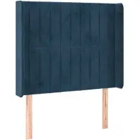 vidaXL Hoofdbord met randen 103x16x118/128 cm fluweel donkerblauw
