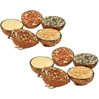 vidaXL Vogelvoer gevulde halve kokosnoten 10 st 290 g