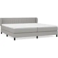 vidaXL Boxspringbed met matras, lichtgrijs, 200x200 cm, gestoffeerd