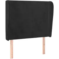 vidaXL Hoofdbord met randen 93x23x118/128 cm fluweel zwart
