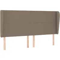 vidaXL Hoofdbord met randen 203x23x118/128 cm stof taupe