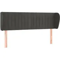 vidaXL Hoofdbord met randen 147x23x78/88 cm fluweel donkergrijs