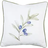 Clayre & Eef Kussenhoes 40x40 cm Wit Katoen Olijven Wit