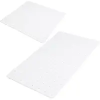 Urban Living Douche/badkamer anti-slip matten set - 2x stuks - rubber - wit - Badmatjes