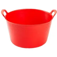 Forte Plastics Plasticforte flexibele emmer/kuip - rood - kunststof - rond - 56 liter - 60 x 53 x 38 cm - Wasmanden