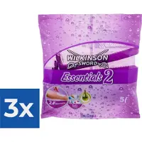 Wilkinson Sword - Essentials 2 ( 5ks ) - Jednorázová dámská holítka - - Voordeelverpakking 3 stuks
