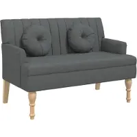 vidaXL Bankje met kussens 113x64,5x75,5 cm stof donkergrijs