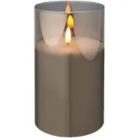 Cilgro Led kaars | | 18 cm (In glas, Timer, Smokey)