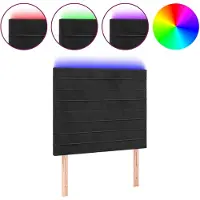 vidaXL Hoofdbord LED 80x5x118/128 cm fluweel zwart