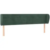 vidaXL Hoofdbord met randen 163x23x78/88 cm fluweel donkergroen