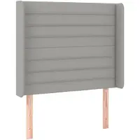 vidaXL Hoofdbord met randen 93x16x118/128 cm stof lichtgrijs