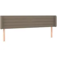 vidaXL Hoofdbord met randen 183x16x78/88 cm stof taupe