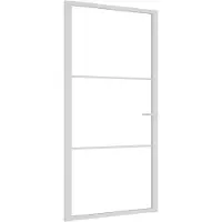 vidaXL Binnendeur 102,5x201,5 cm ESG-glas en aluminium wit