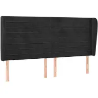 vidaXL Hoofdbord met randen 163x23x118/128 cm fluweel zwart