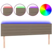 vidaXL Hoofdbord LED 160x5x78/88 cm stof taupe