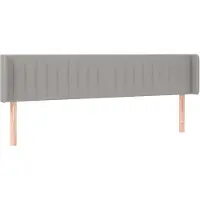 vidaXL Hoofdbord met randen 163x16x78/88 cm stof lichtgrijs