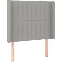 vidaXL Hoofdbord met randen 83x16x118/128 cm stof lichtgrijs