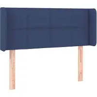 vidaXL Hoofdbord met randen 93x16x78/88 cm stof blauw