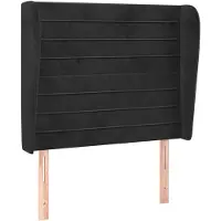 vidaXL Hoofdbord met randen 103x23x118/128 cm fluweel zwart