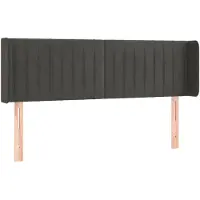 vidaXL Hoofdbord met randen 147x16x78/88 cm fluweel donkergrijs