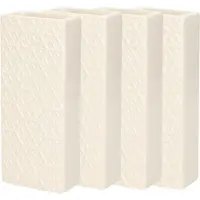 Gerimport Waterverdamper - 5x - ivoor wit - keramiek - 400 ml - radiatorbak luchtbevochtiger - 7,4 x 17,7 cm