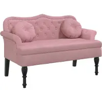 vidaXL Bankje met kussens 120,5x65x75 cm fluweel roze