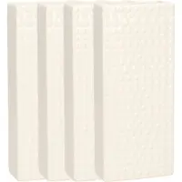 Gerimport Waterverdamper - 4x - creme wit - keramiek - 400 ml - radiatorbak luchtbevochtiger - 7,4 x 17,7 cm
