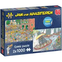 Jan van Haasteren – De Kaasmarkt & Skûtsjesilen Puzzel 2x 1000 Stukjes