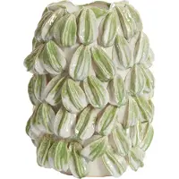 Light & Living Vaas deco 35x33x47 cm CARAMBOLA keramiek crème+groen (Wit, 33x47x35cm)