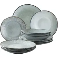 Dutch rose Organic 12 delig servies blauw