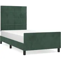 vidaXL Bedframe zonder matras 90x190 cm fluweel donkergroen