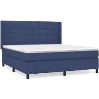 vidaXL Boxspring met matras stof blauw 180x200 cm