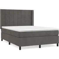 vidaXL Boxspring met matras fluweel donkergrijs 140x200 cm