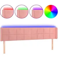 vidaXL Hoofdbord LED 203x16x78/88 cm fluweel roze