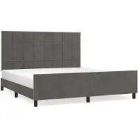 vidaXL Bedframe zonder matras 160x200 cm fluweel donkergrijs