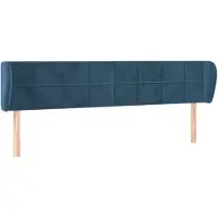 vidaXL Hoofdbord met randen 183x23x78/88 cm fluweel donkerblauw