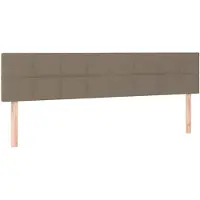 vidaXL Hoofdborden 200x5x78/88 cm stof taupe