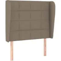 vidaXL Hoofdbord met randen 103x23x118/128 cm stof taupe