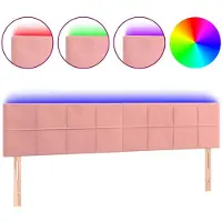 vidaXL Hoofdbord LED 180x5x78/88 cm fluweel roze
