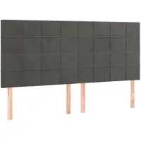 vidaXL Hoofdbord donkergrijs 200x5x118/128 cm Fluweel