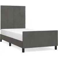 vidaXL Bedframe zonder matras, donkergrijs, 100x200 cm, fluweel
