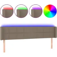 vidaXL Hoofdbord LED 203x16x78/88 cm stof taupe