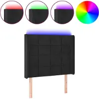 vidaXL Hoofdbord LED 83x16x118/128 cm fluweel zwart