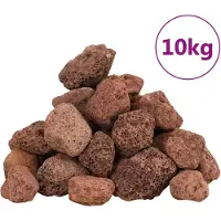 vidaXL Lavastenen 10 kg 3-5 cm rood