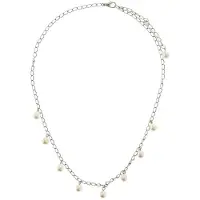 Behave - Ketting - Dames - Echte Zoetwaterparels - Ivoor/Off-White - Zilverkleurig - 52.50 cm