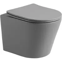 Guido Gusto Hangend toilet Julio randloos inclusief softclose zitting mat grijs 48x36,5x36cm
