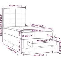 vidaXL Boxspring met matras fluweel donkergrijs 80x200 cm