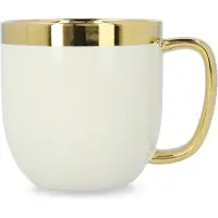 Homla sensorische beker met gouden decoratie - mok theekop koffiemok 0,28 l porselein verguld handgeschilderd wit en goud
