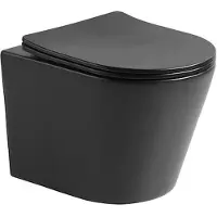 Guido Gusto Hangend toilet Julio randloos inclusief softclose zitting mat zwart 48x36,5x36cm